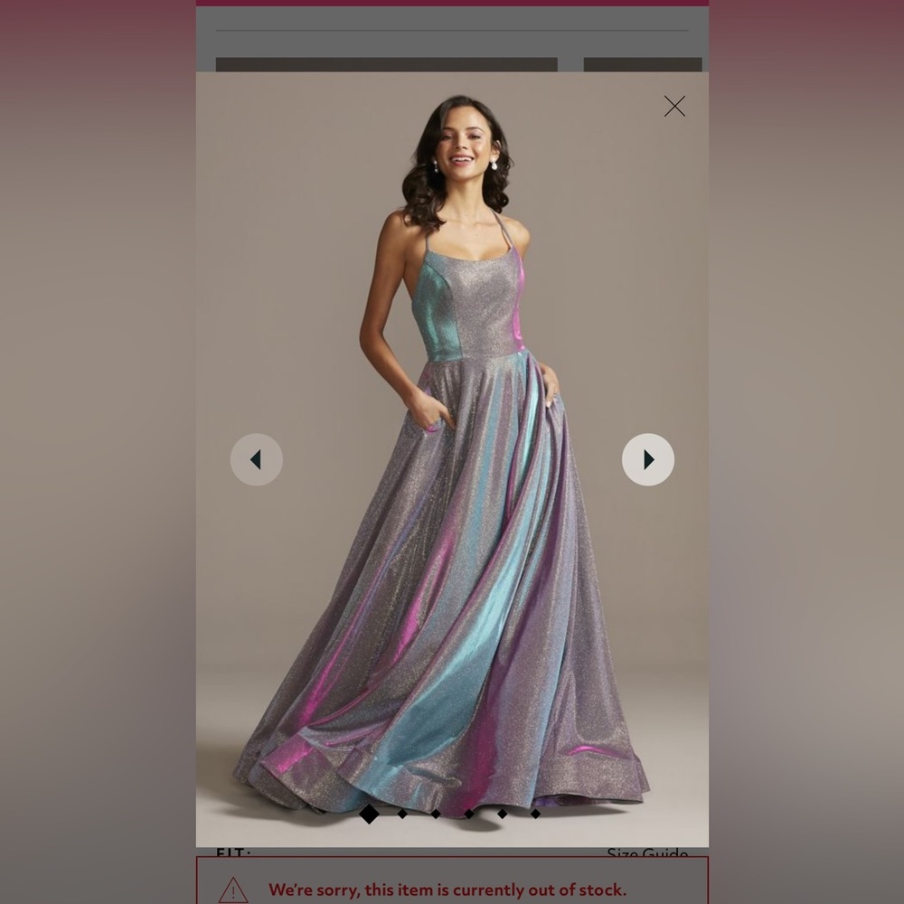 David’s Bridal iridescent ball gown with lace-up back - Picture 4 of 5